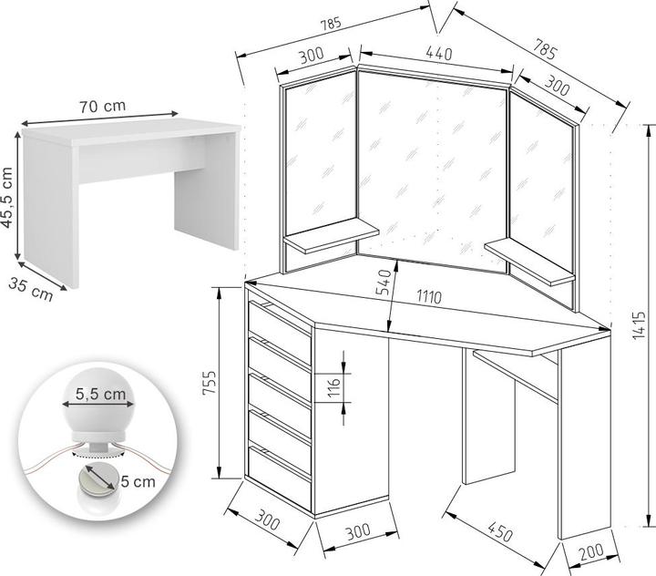Produktbild Vicco Arielle (110 x 54 x 141.5 cm)