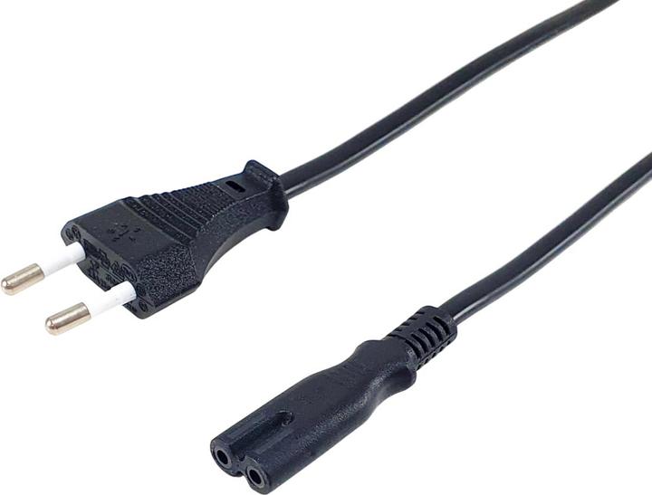 Image du produit equip Câble d'alimentation IEC 2 broches -> C7 3m mâle/femelle noir Polybag (3 m)