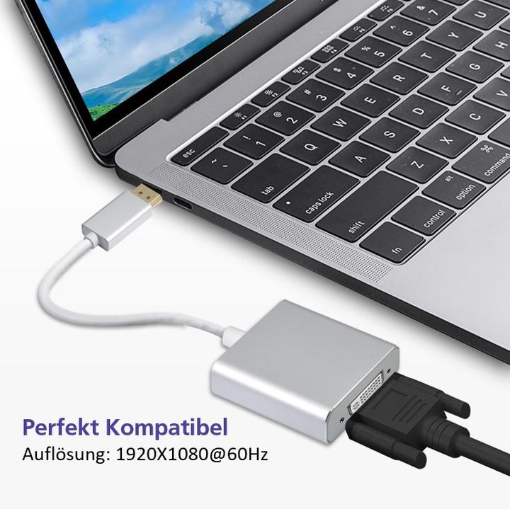 Produktbild Helos PREMIUM DisplayPort/DVI-Adapter (DVI, 10 cm)