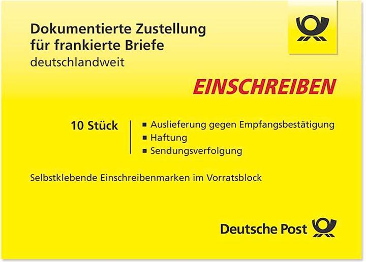 Produktbild Deutsche Post 10 2,65 € Einschreibenmarken selbstklebend (1 x)