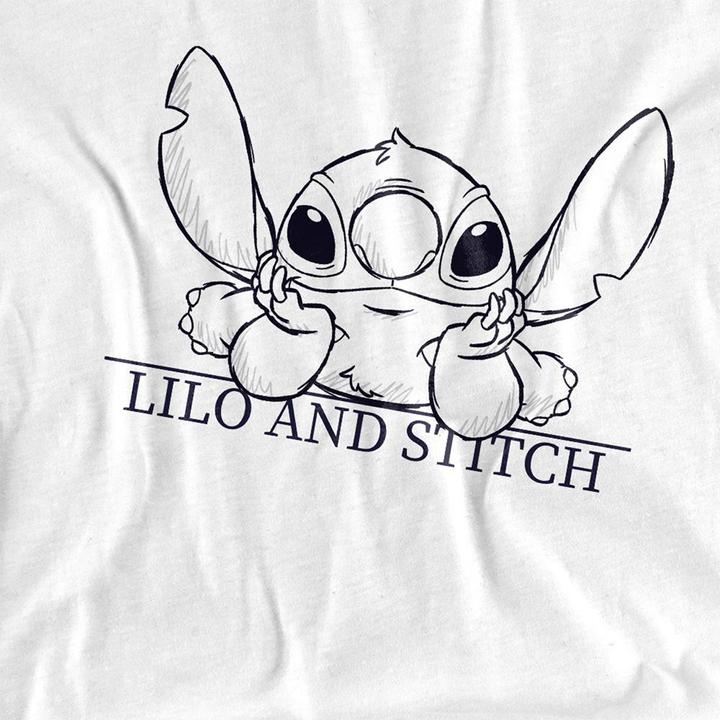 Actual product image Lilo & Stitch Unisex Adult Relaxed Sketch T-Shirt (L)