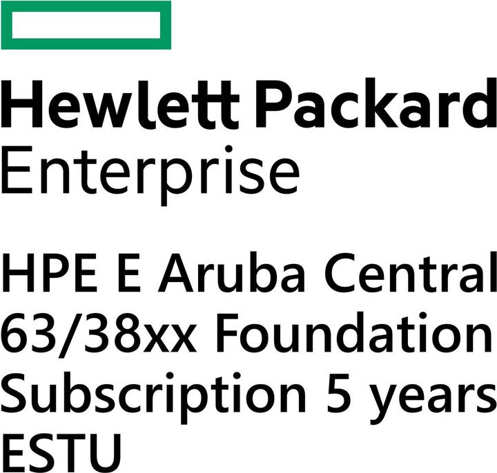 HPE E Aruba Central 63/38xx, Foundation Subscription, 5 years, E-STU (48 Dispositifs)