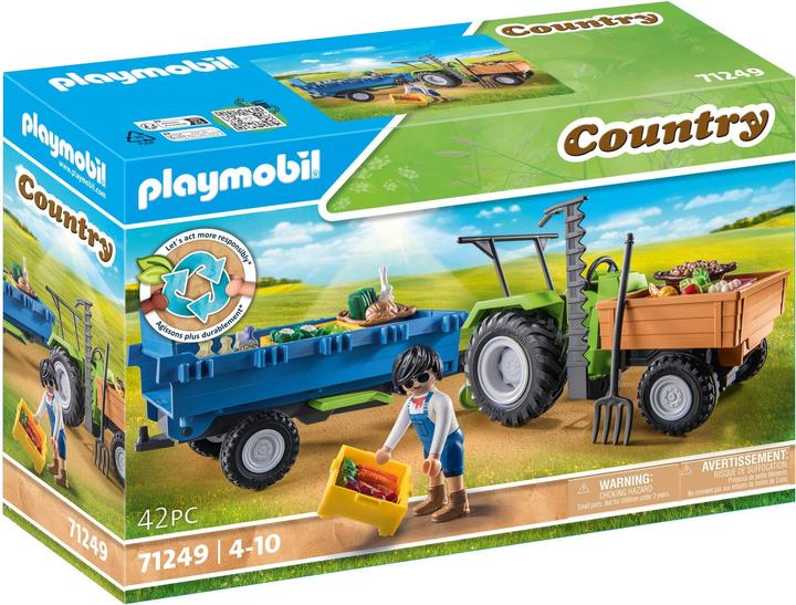 Productafbeelding Playmobil 71249 Trekker met aanhangwagen (71249, Playmobil Land)