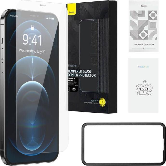 Image du produit Baseus Verre trempé HD Schott avec filtre anti-poussière pour iPhone 12 Pro Max (1 pièce(s), Apple iPhone 12 Pro Max)