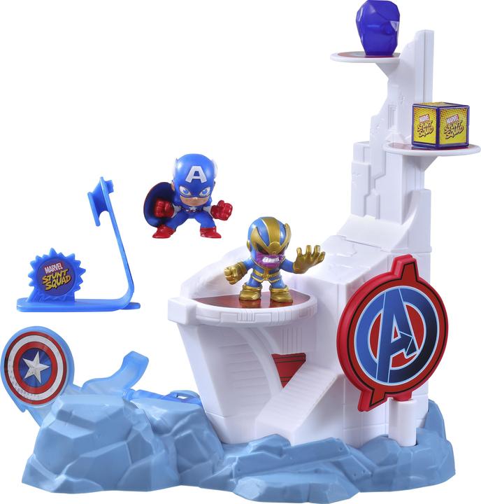 Produktbild Hasbro Stunt Squad Schmetter-Turm Spielset mit Captain America und Thanos