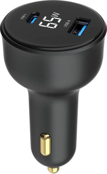 Actual product image Gembird Chargeur Allume Cigare 1x USB-C + 1x USB-A 65W (Noir)