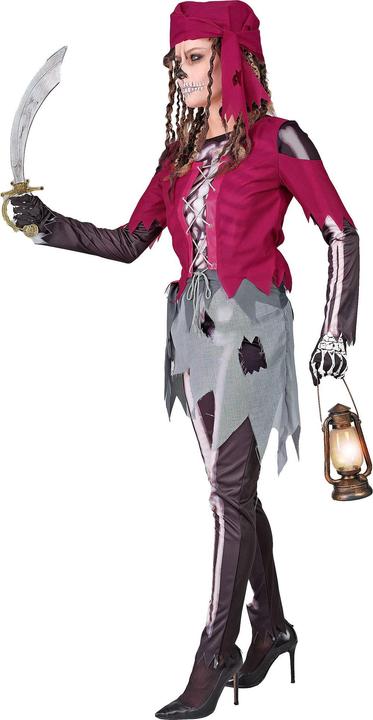 Image du produit Widmann Squelette de pirate costume femme chemise avec corset et jupe, leggings, foulard (L)