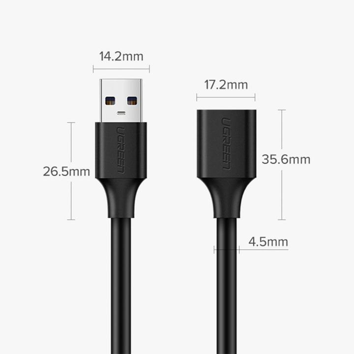 Produktbild Ugreen USB A – USB A (3 m, USB 2.0)