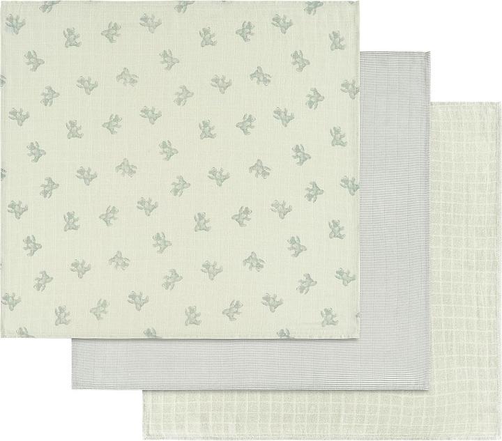 Actual product image Alvi Gauze nappies 'Teddy' pack of 3 (80 cm, 80 cm)