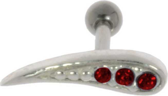 Bijouteria Ohrpiercing (Chirurgenstahl 316L, Kristall, Messing mit Silberbeschichtung)
