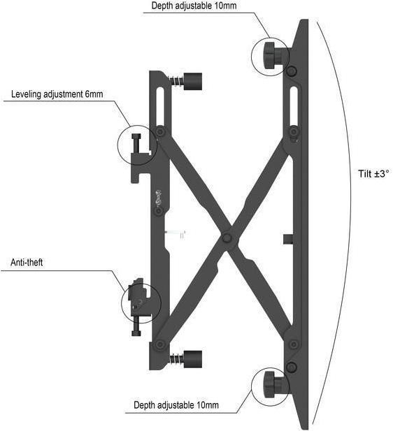 Image du produit Multibrackets Par accessoires 4726 (Mur, 65", 125 kg)