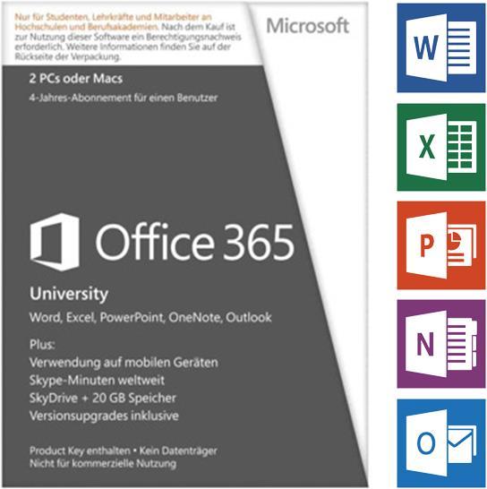 Immagine prodotto Microsoft Università Office 365 (1 Utente, 48 mesi)