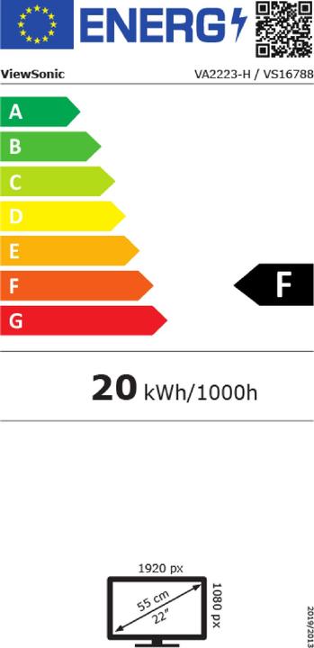 Energy Label Viewsonic VA2223-H (1920 x 1080 pixels, 21.50")