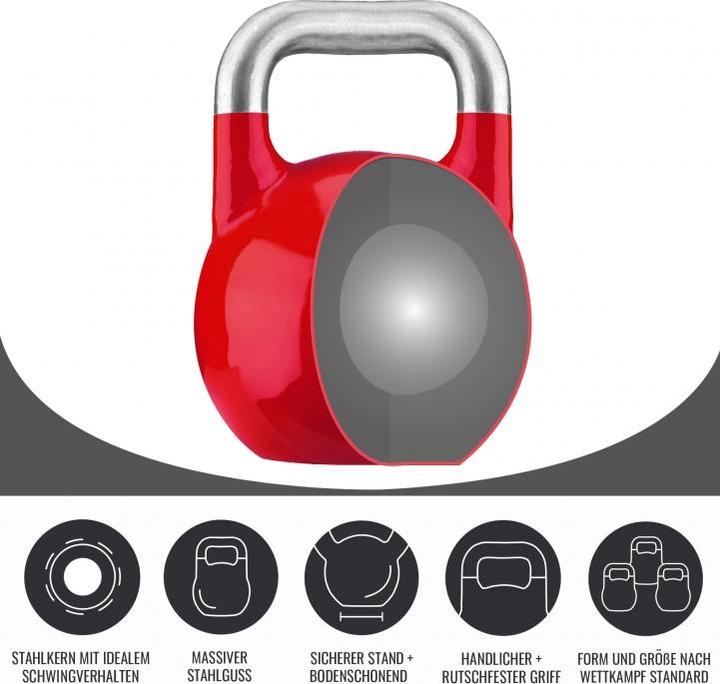 Actual product image Gorilla Sports Kettlebell Competition (1 x 40 kg, 1 x 32 kg, 1 x 20 kg, 1 x 24 kg, 1 x 28 kg, 1 x 8 kg, 1 x 16 kg, 1 x 12 kg)