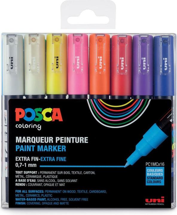 Produktbild Posca Marker PC-1MC, 16er Set (Multicolor, 1 mm, 16 x)
