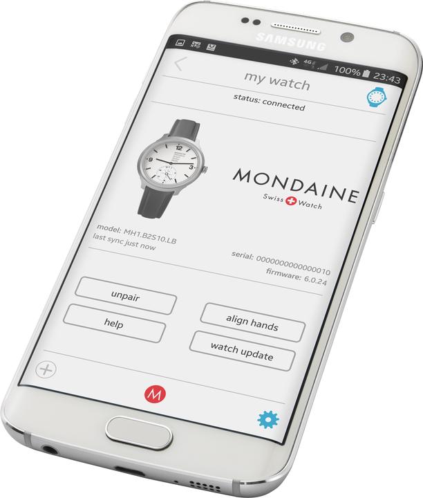 Image du produit Mondaine Helvetica Connected Édition limitée 1957 (Montre analogique, Swiss Made, Montre connectée, 44 mm)