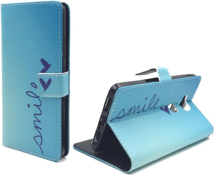 Produktbild König Design Schutz Hülle für Huawei Honor 5X Smile Blau Tasche Case Cover + 1 Panzer Schutz Glas Neu (Honor 5X)