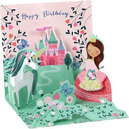 Up with paper Biglietto di compleanno pop-up con motivo principesco