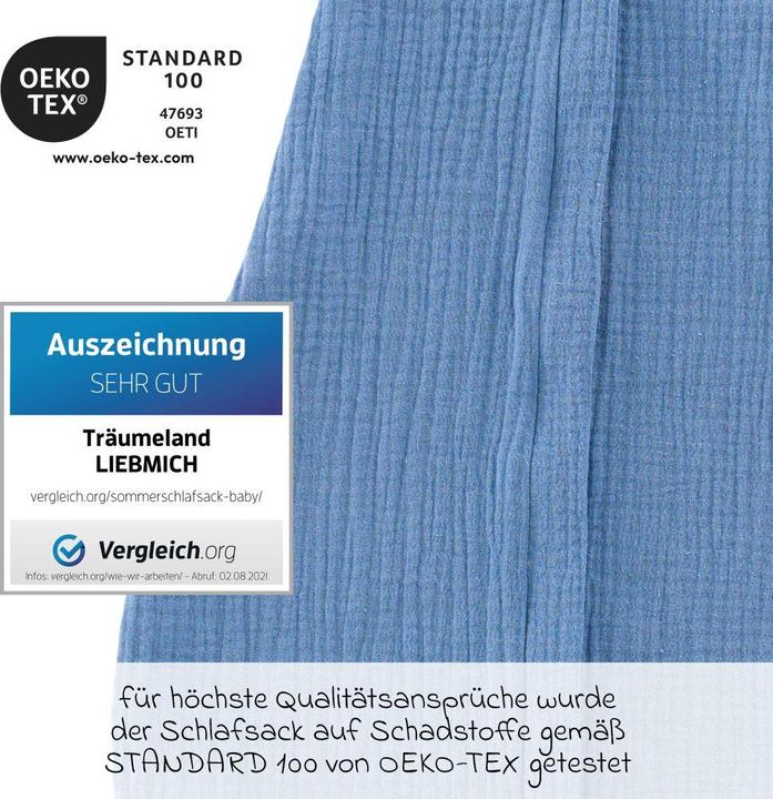 Produktbild Träumeland Sommerschlafsack Liebmich Baumwollmusselin (70 cm, 0.5 TOG, Sommer)