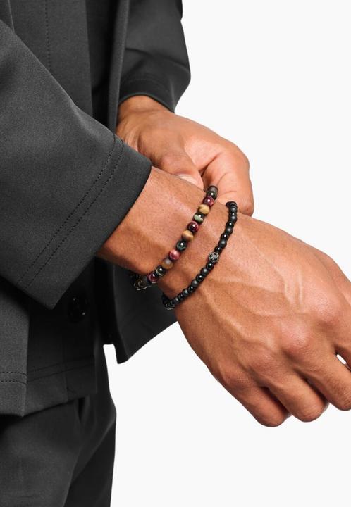 Immagine prodotto Thomas Sabo Bracciale talismano energia positiva ossidiana (19 cm, Argento 925)