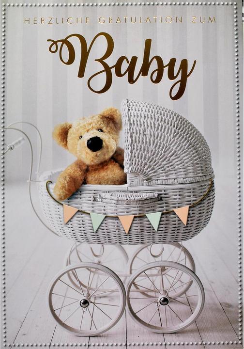 Produktbild ABC Glückwunschkarte zum Baby A4 (1 Stk.)