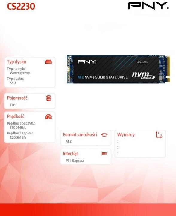 Image du produit PNY CS2230 (1000 Go, M.2 2280)