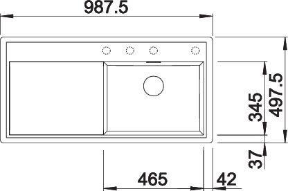 Actual product image Blanco Zenar XL 6 S-F (98.75 cm, 49.75 cm)