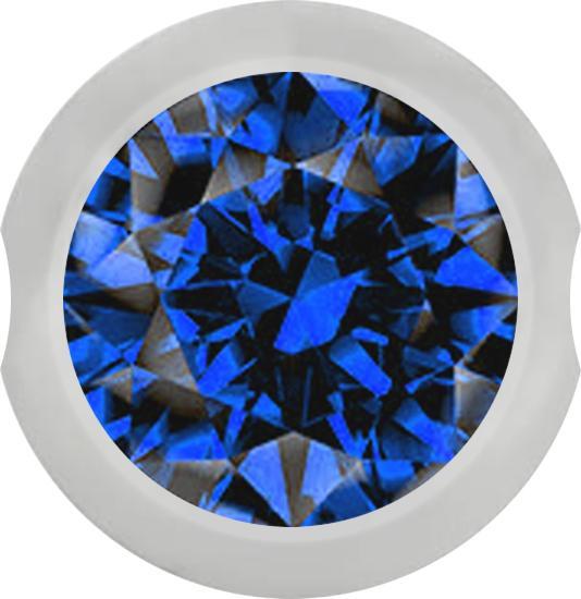 Star Piercing Ball Closure Kugel silber mit Kristall dunkelblau (ohne Messing, Chirurgenstahl 316L)