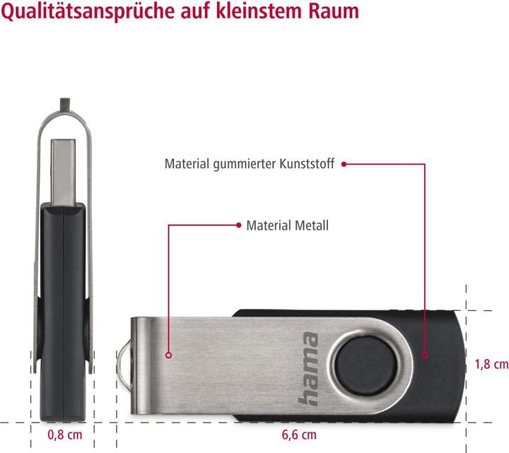 Image du produit Hama Rotate (128 Go, USB-A)