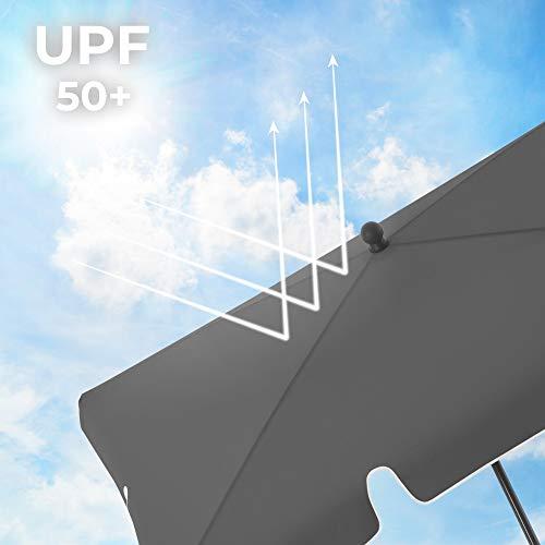 Produktbild Songmics Sonnenschirm für Balkon 200 x 125 cm grau (1.25 m)