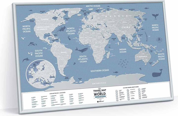 Image du produit Nenurodyta Carte de dessin Carte de voyage du monde Week-end (60 cm)