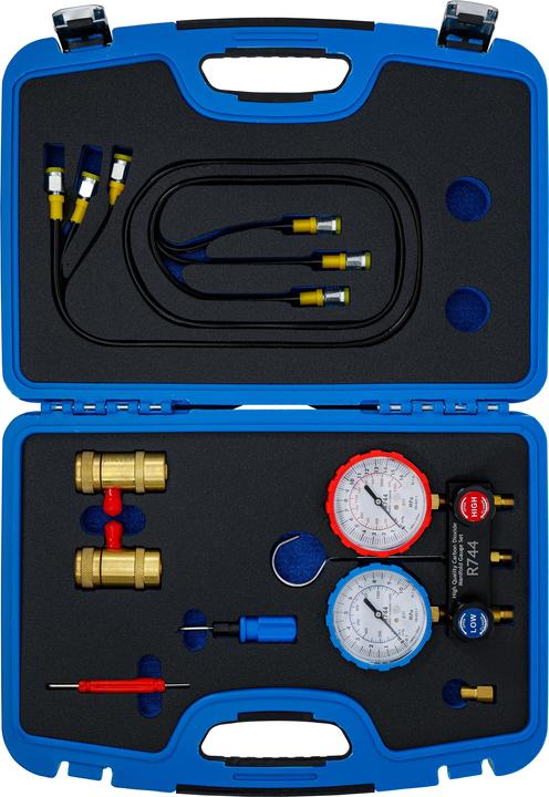 Actual product image BGS Pressure gauge fitting for air conditioning system testing | for refrigerant R744