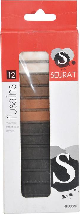 Image du produit Casativo Crayons à charbon pour dessiner (Blanc, Brun foncé, Noir, Marron)