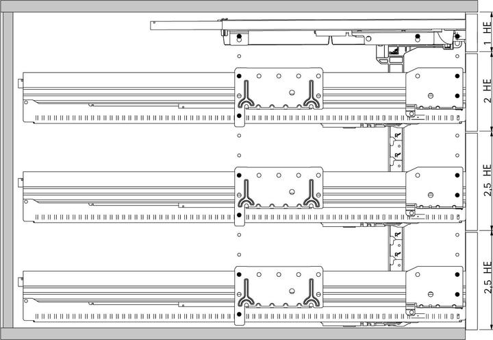 Actual product image Hettich Schreibtischcontainer-Set VAZ mit Silent System 1 HE + 2 HE + 2.5 HE + 2.5 HE