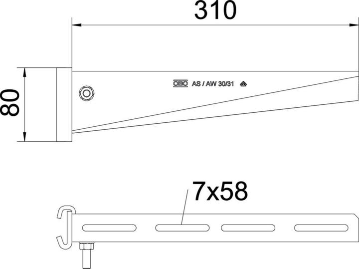 Productafbeelding OBO Bettermann Vertr Stokarm AS 30 61 FTK LGR (6479611)