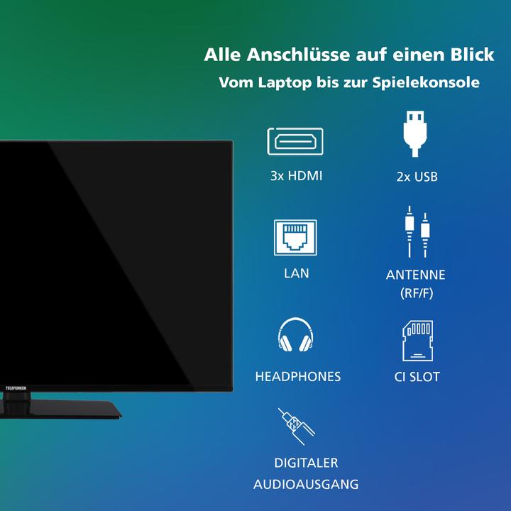Produktbild Telefunken Fernseher 43 Zoll Smart TV VIDAA (4K UHD, HDR Dolby Vision, HD+ 6 Monate, Triple-Tuner) (43", LED, 4K, 2025)