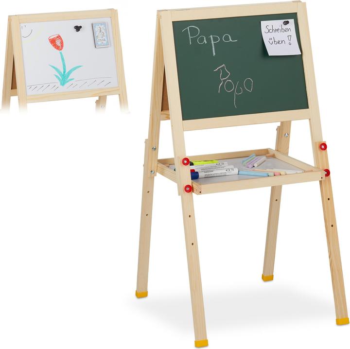 Actual product image Relaxdays Standing Chalk- and Whiteboard for Kids
