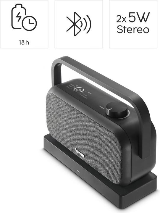 Immagine prodotto Hama Lautsprecher für Fernseher, 2,4-GHz-Station + Bluetooth®, tragbar, stereo (18 h, Porta USB)