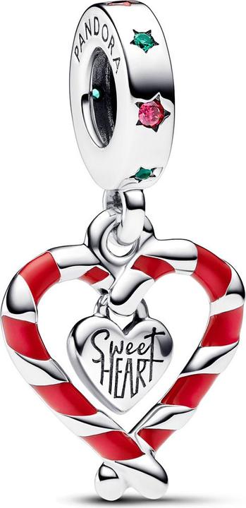 Pandora Doppelte Zuckerstange Herz Weihnachts (Sterling Silber 925)