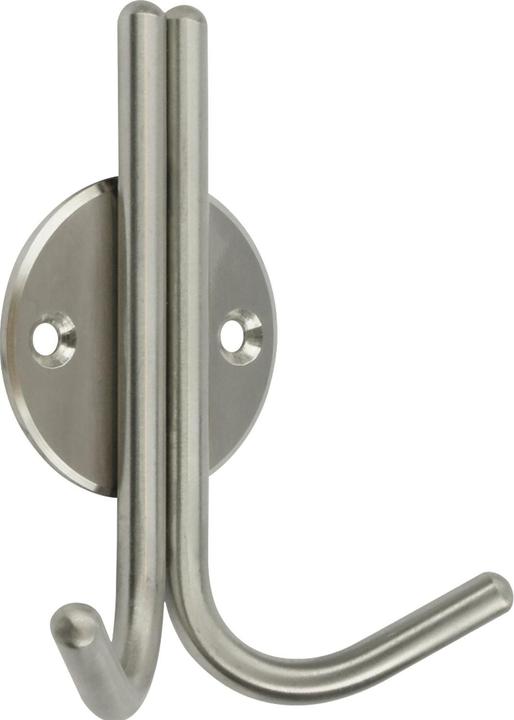 Siro Mantelhaken Kabah mit Platte ø 46 mm, H 101 mm, T 39 mm, Edelstahl gebürstet