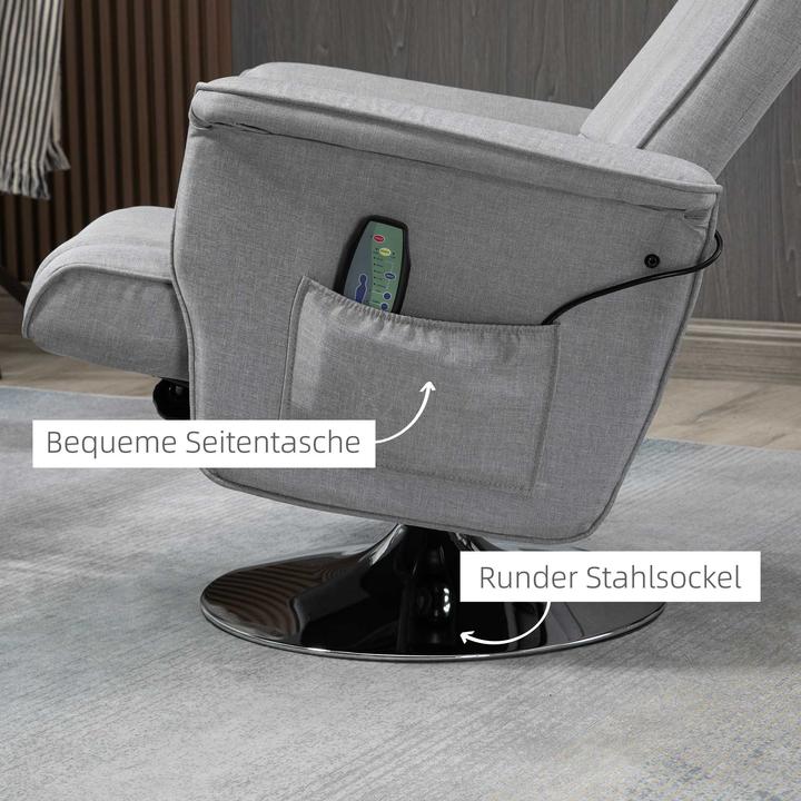 Produktbild Swisshandel24 Massagesessel mit Fusshocker und Liegefunktion, Elektrischer Fernsehsessel mit Fernbedienung, Lieges