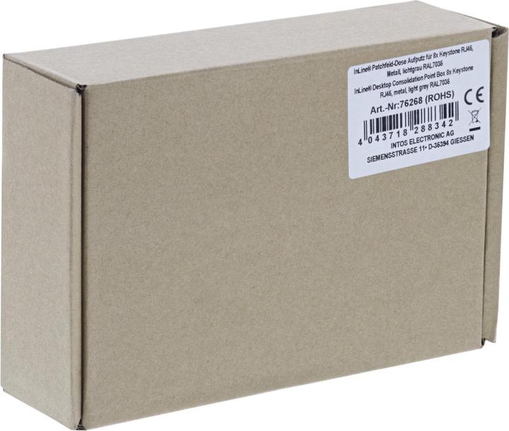 Produktbild InLine Patchfeld-Dose Aufputz für 8x Keystone RJ45