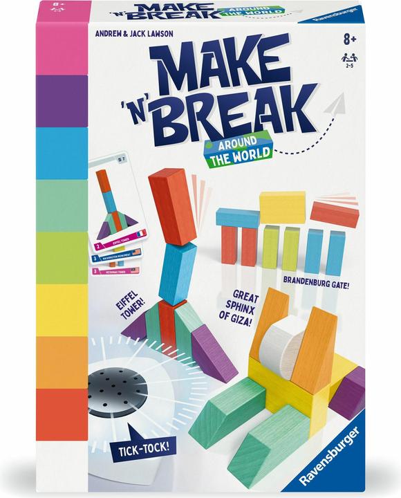 Ravensburger 22473 - Make 'n' Break - Around the World - Gesellschaftsspiel für die ganze Familie (Deutsch, Französisch, Italienisch)