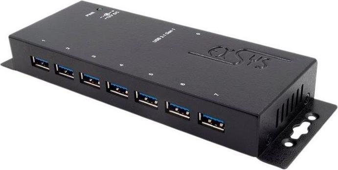 Image du produit Exsys HUB USB 3.2 7 ports externes avec alimentation. avec alimentation 12V/3A et câble USB. (USB-B, 7 Ports)