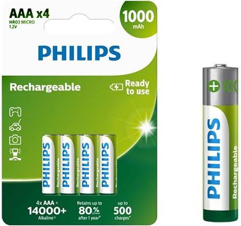 Produktbild Philips Rechargeable (4 Stk., AAA, 1000 mAh)