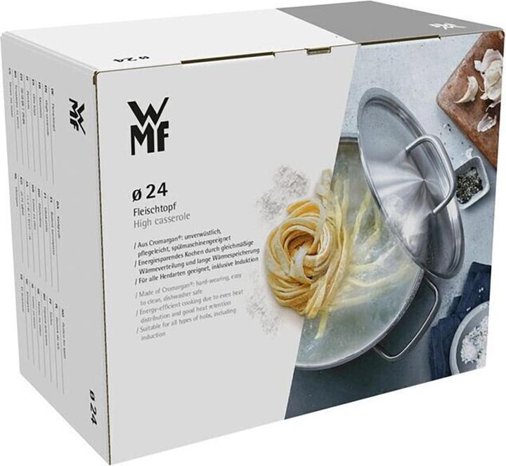 Produktbild WMF Kochtopf Fleischtopf Induktion 24cm Glasdeckel Diadem Plus Edelstahl 18/10 (24 cm, Kochtopf, Edelstahl)