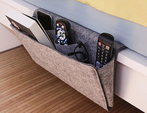 Actual product image Kikkerland Bedside Caddy Felt (3 x 25 x 43.5 cm)