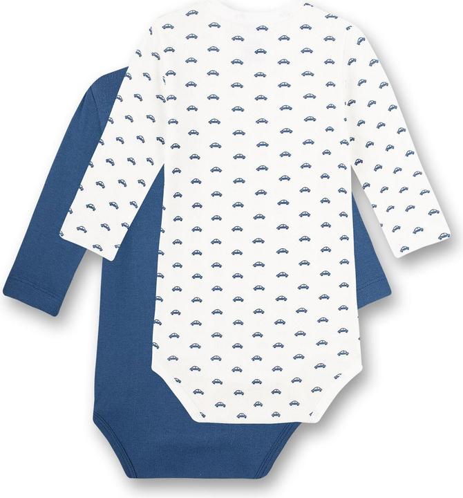 Produktbild Sanetta Langarm-Body 2er Pack Blau/Weiss Gr. 68 (68)