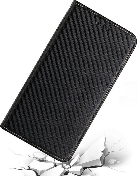 Produktbild Cover-Discount iPhone 15 Plus - Carbon Look Flip Case Hülle schwarz (Apple iPhone 15 Plus)
