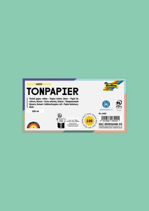 Actual product image Folia Clay paper, DIN A4, 130 g/sqm, mint (130 g/m², 1 x)